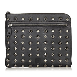 MCM Visetos Leather Clutch Bag