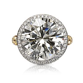 16 CARAT ROUND CUT K COLOR SI1 CLARITY DIAMOND ENGAGEMENT RING PLATINUM IN 18K WHITE GOLD GIA CERTIFIED 15 CT K SI1 BY MIKE NEKTA