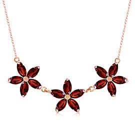 4.2 CTW 14K Solid Rose Gold Necklace Natural Garnet