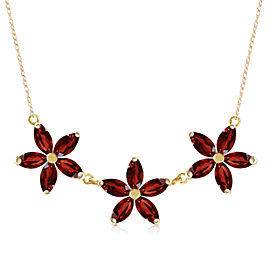 4.2 CTW 14K Solid Gold Necklace Natural Garnet