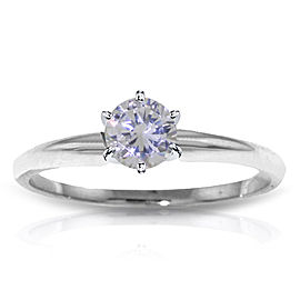 14K Solid White Gold Solitaire Ring with0.35 CTW H-i, Si-2 Natural Diamond