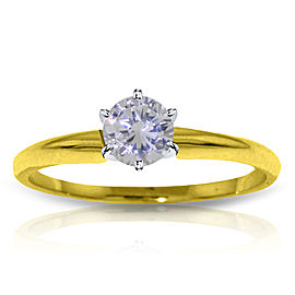 14K Solid Gold Solitaire Ring with0.35 CTW H-i, Si-2 Natural Diamond