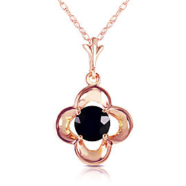 14K Solid Rose Gold Necklace withNatural 0.50 CTW Black Diamond