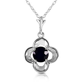 14K Solid White Gold Necklace withNatural 0.50 CTW Black Diamond