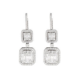 Mosaic Collection 18K White Gold Diamonds Earrings