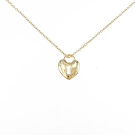 TIFFANY & Co 18k Yellow Gold Heart Lock Necklace LXGYMK-187