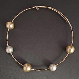 Golden South Sea Pearl 14k Gold Necklace 15.5 mm Italy Certified $2,490 820457