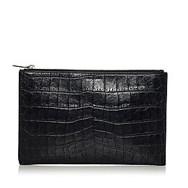 Saint Laurent Embossed Leather Clutch Bag