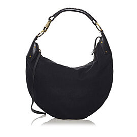 Gucci Half Moon Canvas Hobo Bag