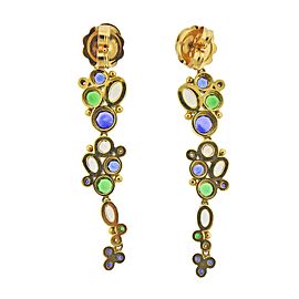 Temple St. Clair Moonstone Tsavorite Diamond Sapphire Gold Drop Earrings