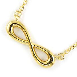 TIFFANY & Co 18K Yellow Gold Infinity Necklace LXWBJ-516