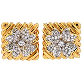 David Webb Diamond Gold Earrings