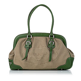 Prada Canapa Logo Frame Handbag