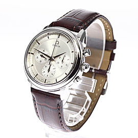 OMEGA De Ville Prestige Stainless Steel/leather Hand Winding Watch