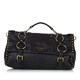 Prada Studded Leather Satchel