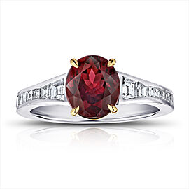 David Gross Oval Red Spinel and Diamond Ring