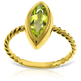 14K Solid Gold Rings with Natural Marquis Peridot