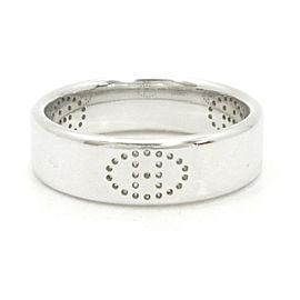 HERMES 18K White Gold Eclipse Evelyne H Logo Ring US 6.5