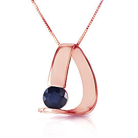 14K Solid Rose Gold Modern Necklace with Natural Sapphire