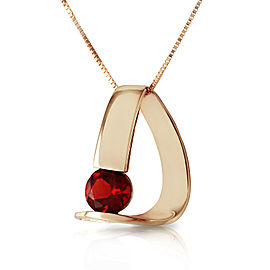 14K Solid Gold Modern Necklace with Natural Garnet