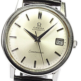 OMEGA Seamaster Stainless Steel/leather Automatic Watch Skyclr-446