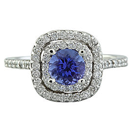 1.30 Carat Tanzanite 14K White Gold Diamond Ring