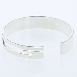 GUCCI 925 Silver Branded G Bangle LXGBKT-539