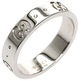 GUCCI 18K white Gold Icon Ring US 4 QJLXG-1448