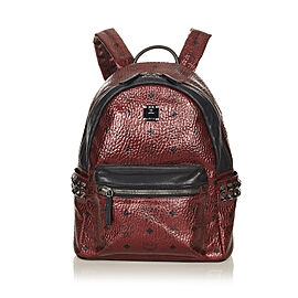 MCM Mini Visetos Leather Backpack