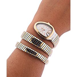 Bulgari Tubogas Serpenti Two-Tone Watch Wrap Bracelet SP 35 SPG