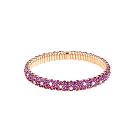 Stretch Collection 18K Rose Gold Diamonds and Pink Sapphires Bracelet