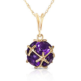 14K Solid Gold Necklace with Natural Amethysts