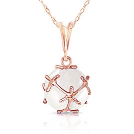 14K Solid Rose Gold Necklace with Natural Opals