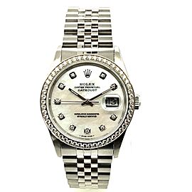 ROLEX DATEJUST Automatic 36mm Steel Diamond Watch