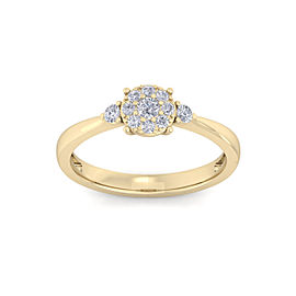 GLAM ® Halo Engagement Ring with Sidestones in 18K Gold and 0.33ct Diamonds