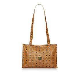 MCM Visetos Leather Tote Bag