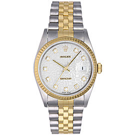 Rolex Datejust 16233 Stainless Steel & Yellow Gold White Roman Dial 36mm Mens Watch