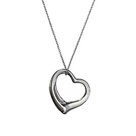 Tiffany & Co. ELSA PERETTI Open Heart Pendant with Silk cord&Chain set