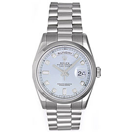 Rolex President Day-Date 118206 Platinum Glacier Blue Automatic 36mm Mens Watch