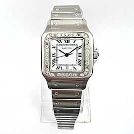 CARTIER SANTOS GALBEE 29mm Quartz Steel Diamond Watch