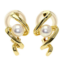 MIKIMOTO 18K Yellow Gold Earring