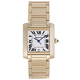 Cartier Tank Francaise W50001R2 18K Yellow Gold Automatic 28mm Mens Watch