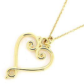 Tiffany & Co 18K Yellow Gold Venetia Goldni Heart Necklace LXWBJ-669