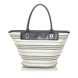 Burberry Stripes Canvas Tote Bag