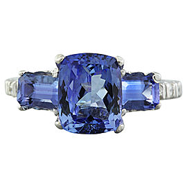 2.87 Carat Tanzanite 14K White Gold Diamond Ring