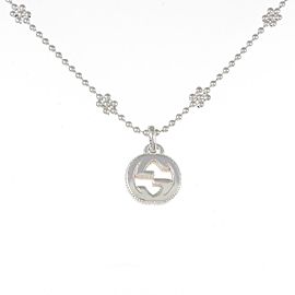 GUCCI 18k White Gold Pendant Necklace LXGYMK-455