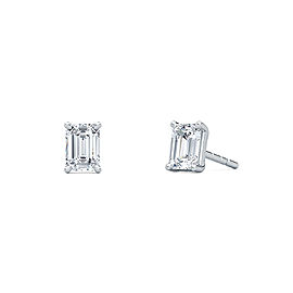 0.50 Emerald Shape Lab-Grown Diamond Earring Studs set in 14K White Gold