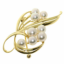 MIKIMOTO 18k Yellow Gold Akoya Pearl Brooch LXGQJ-1212