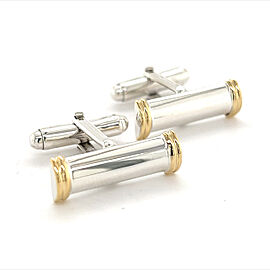 Tiffany & Co Estate Mens Cufflinks 18k Gold & Sterling Silver 10.40g TIF242