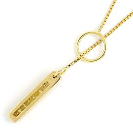 GUCCI 18K Yellow Gold Lariat Venetian Chain Yellow Sapphire Necklace LXWBJ-869